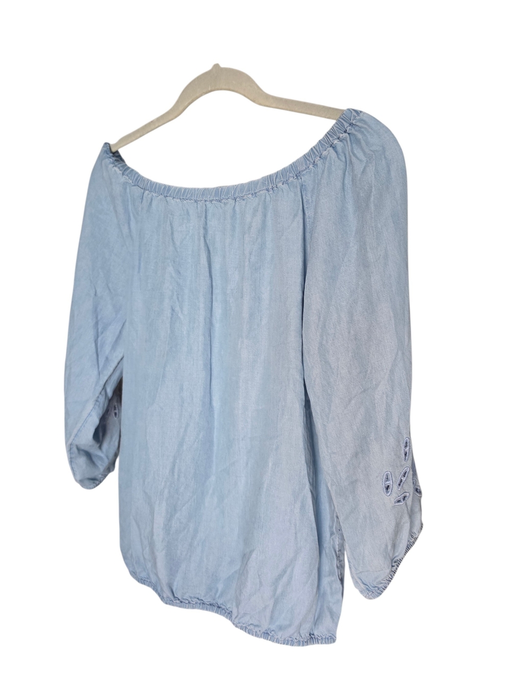 Light Blue Off-Shoulder Top - Picture 2 of 3